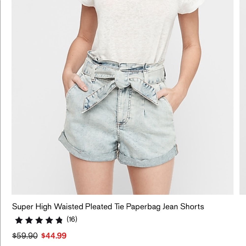 NWT Express Tie Paperbag Shorts